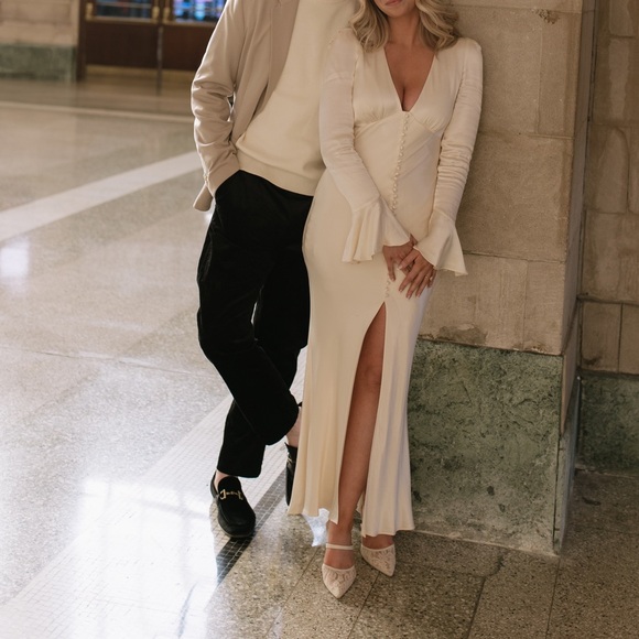 Shona Joy La Lune Frill Cuff Bias Midi Dress - Picture 4 of 4